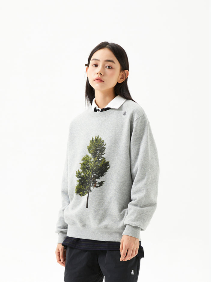 Loose Fit Printed Crew Neck Sweatshirt