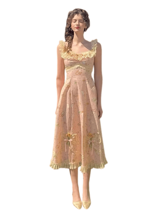 Daisy Kite French Vintage Floral Lace Dress