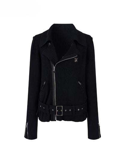 Heavy-Duty Metal Zipper Knit Jacket