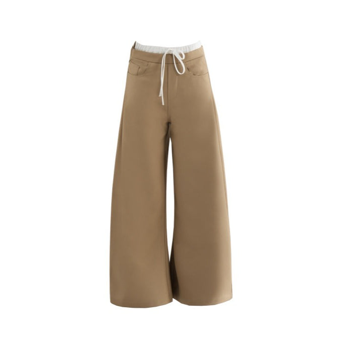 Panel Wide-Leg Floor-Length Trousers