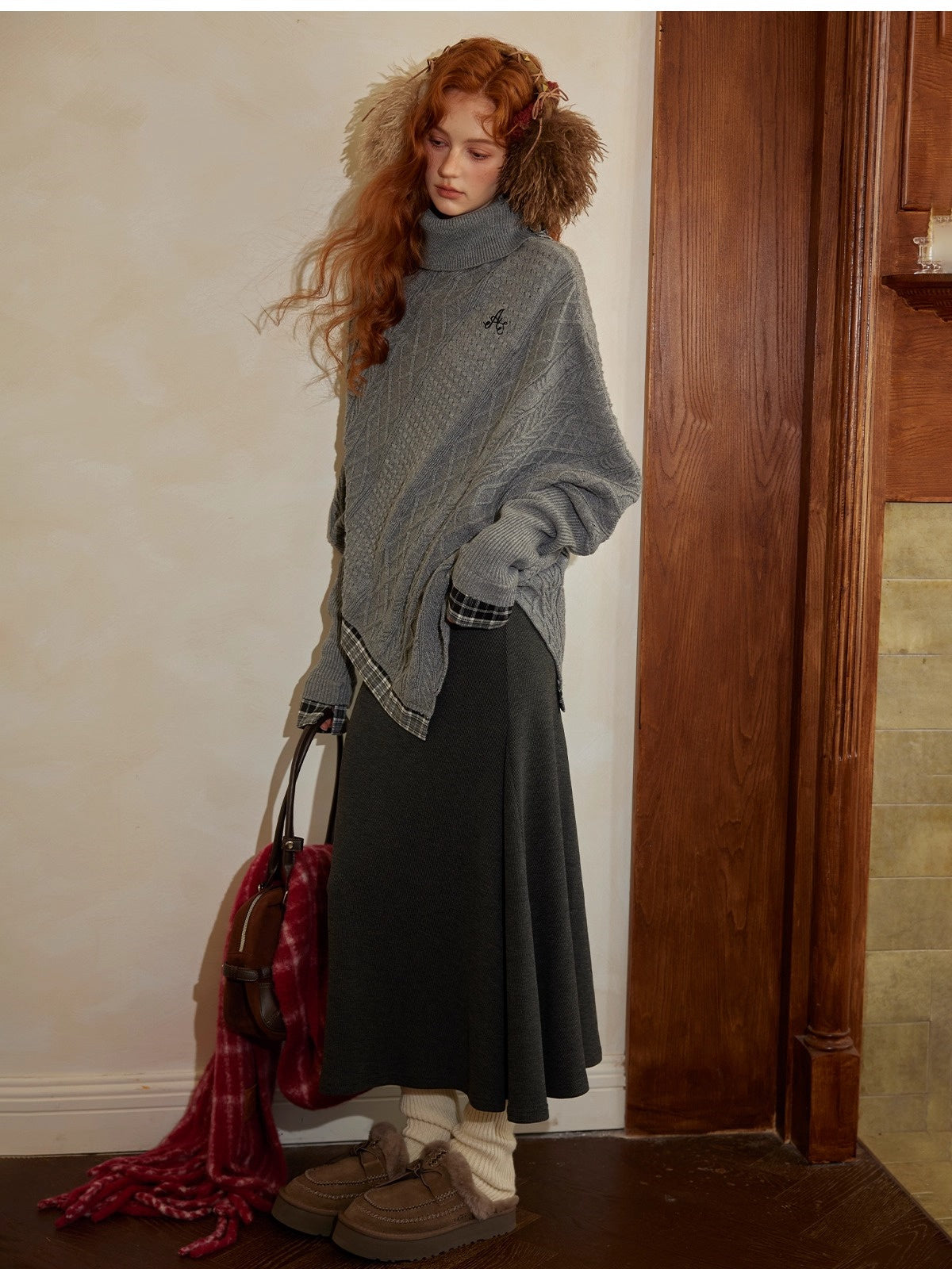 Fishtail Knit Midi Skirt