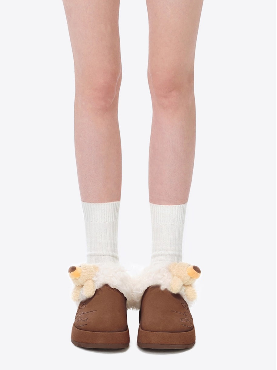 Plush Lined Platform Mule Snow Boots