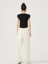 V-neck Pleated Knitted Top - CHINASQUAD