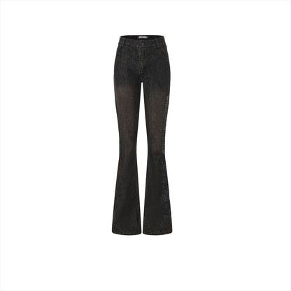 Enzyme-Washed Straight Denim Pants
