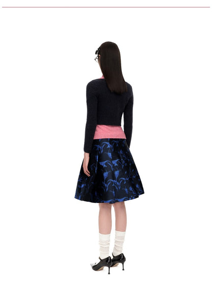 Single-Button Wool-Blend Knit Cardigan