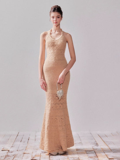 Amber Glow Knit Cardigan &amp; Mermaid Dress Set