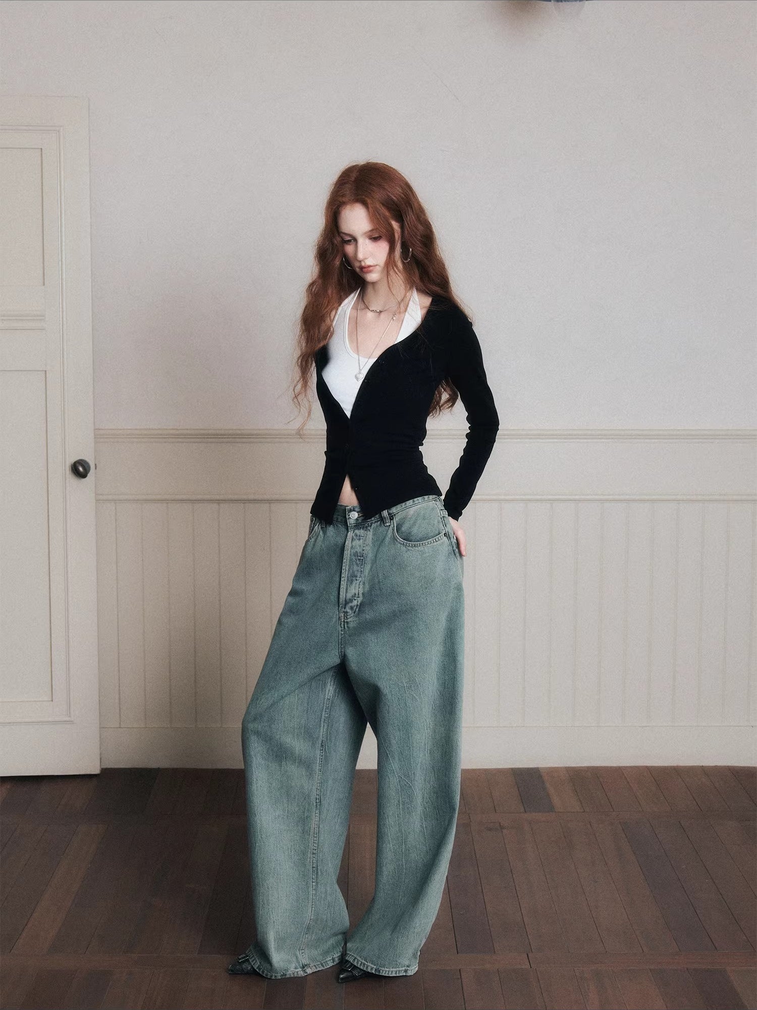 Layered Halter Camisole &amp; Knit Cardigan Set