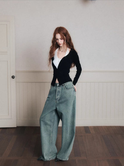 Layered Halter Camisole &amp; Knit Cardigan Set