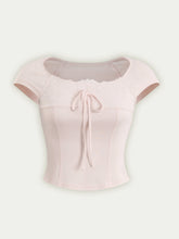 Lace Trim Short Sleeve T-shirt - CHINASQUAD