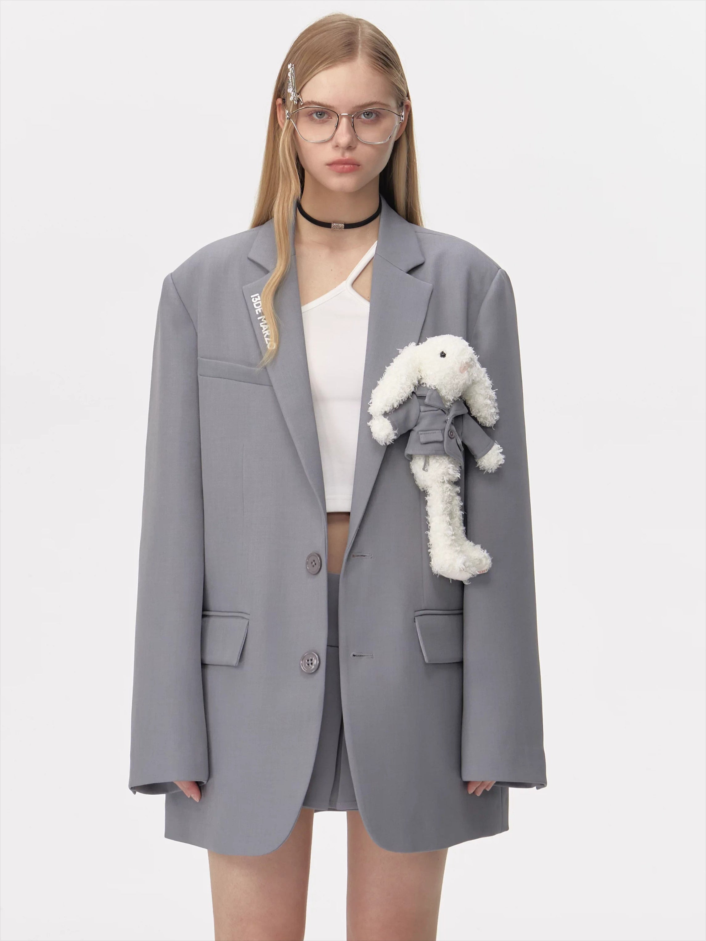 Plush Toy-Detail Relaxed-Fit Blazer