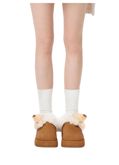 Plush Lined Platform Mule Snow Boots