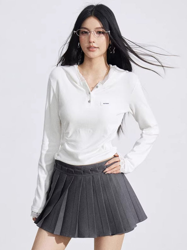 Pleated Layered Mini Skirt