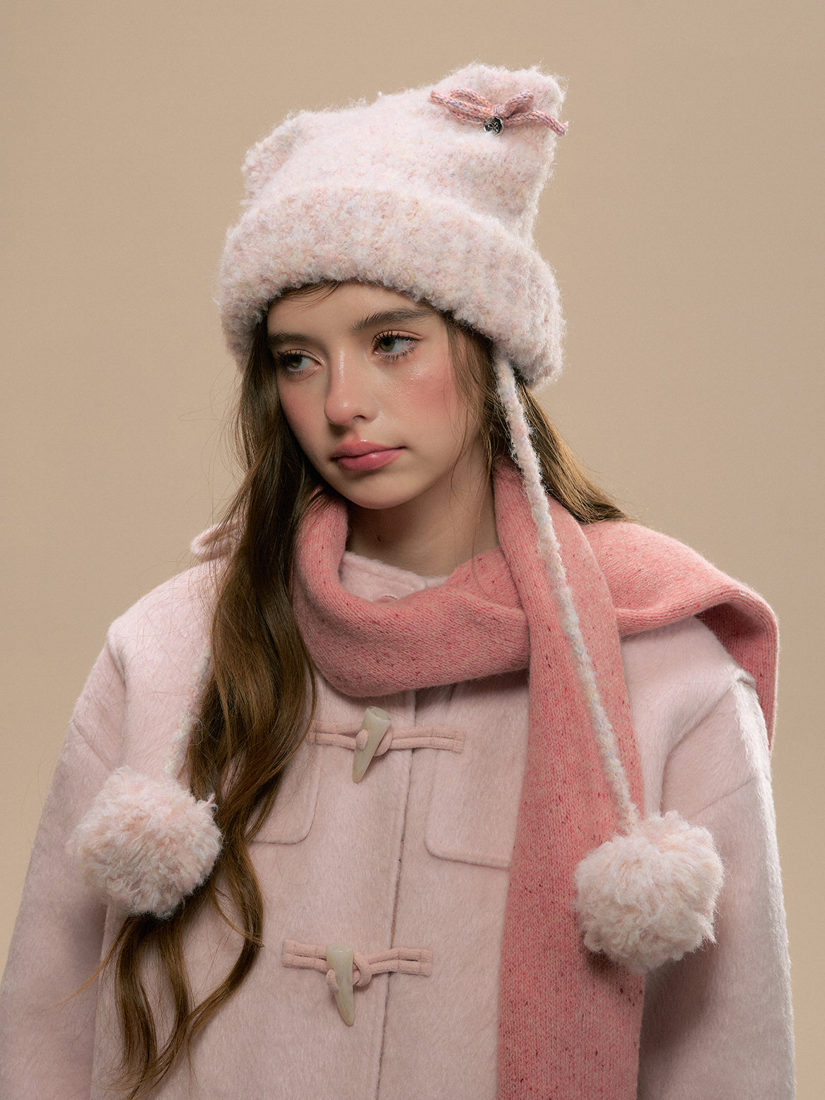 Pink Cat Ear Knit Hat