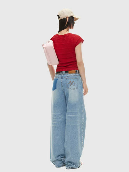 Heart-Cut Linen Blend Fitted Tee