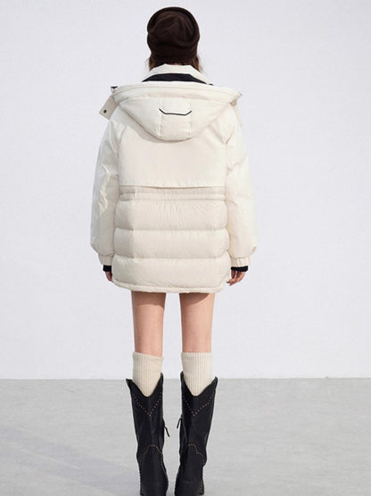 Colorblock Down Parka Jacket