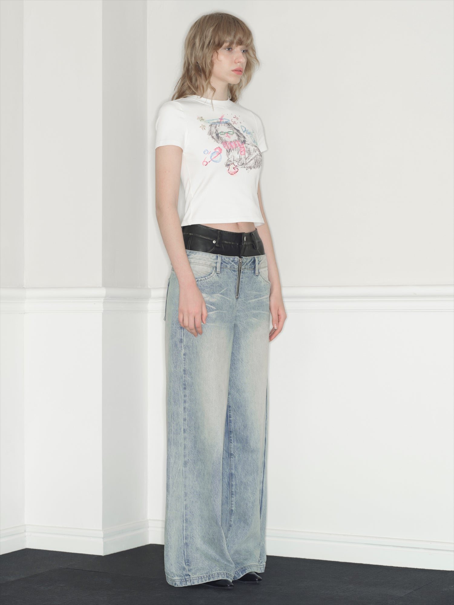 Vintage Dual Waistband Straight-Leg Jeans