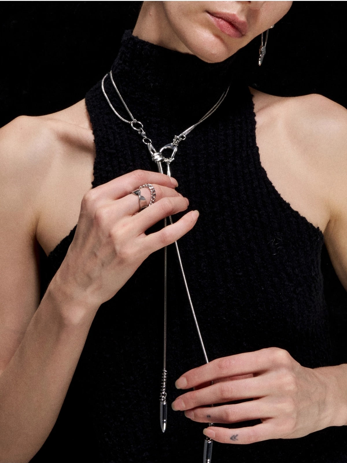 Paperclip Herringbone Adjustable Necklace