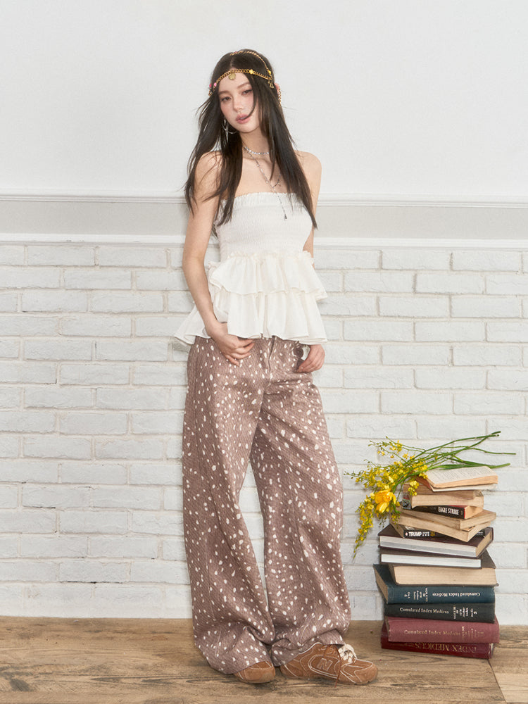 Irregular Polka Dot Casual Pants