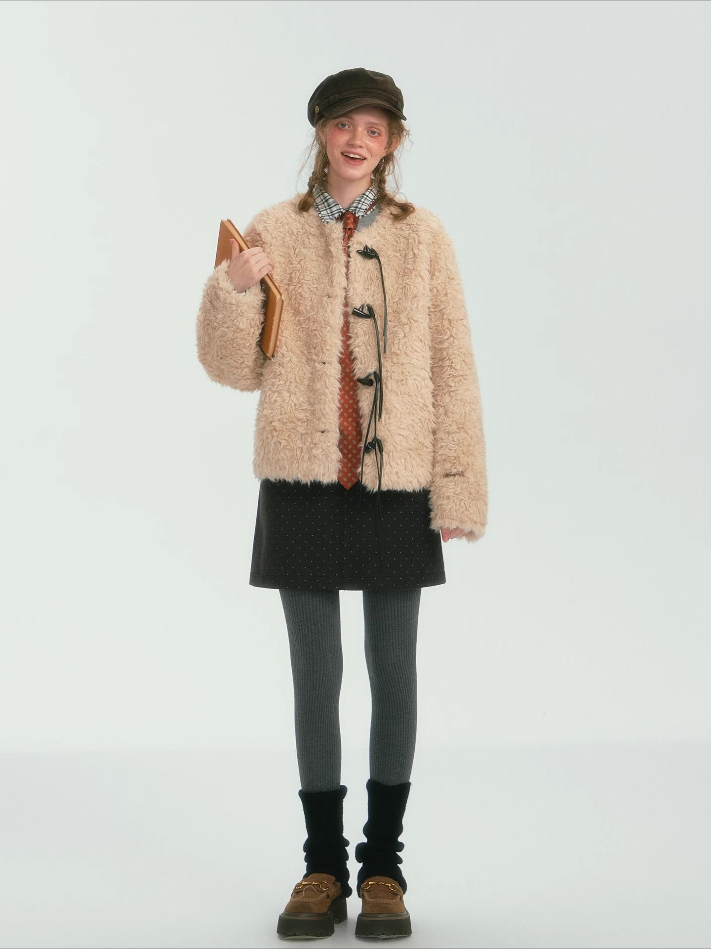 Tassel Toggle Shearling Jacket