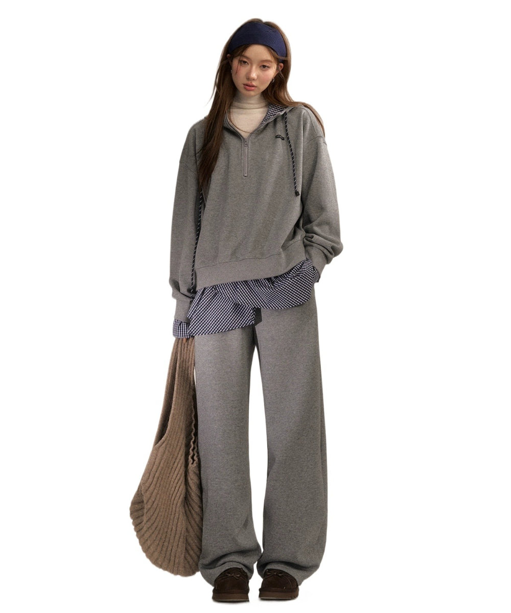 American College Style Plaid Hoodie