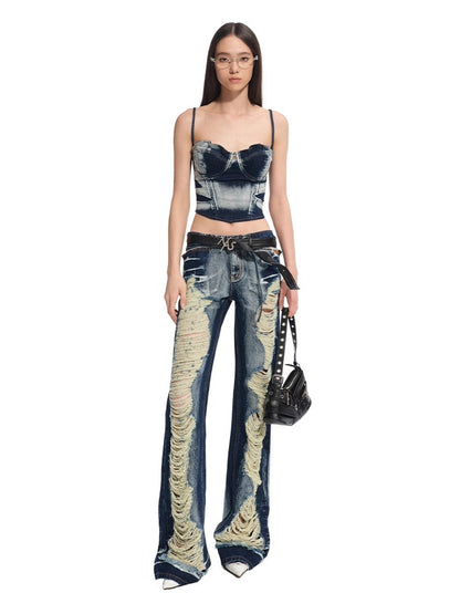 &quot;Feria Series&quot; Volcano Ripped Jeans - CHINASQUAD