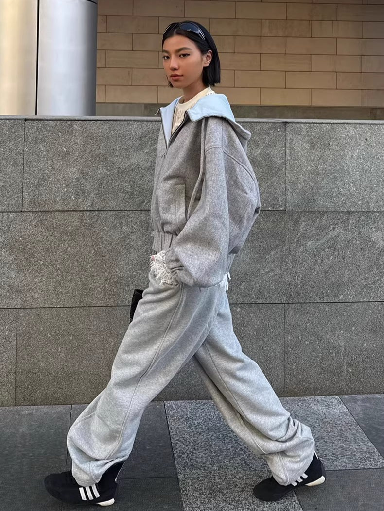 Wool-Blend Hooded Varsity Jacket