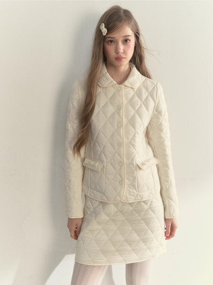 Reversible Quilted Doll Collar Jacket &amp; Skirt Set
