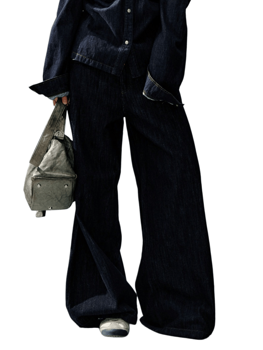 Vintage Wide-Leg Denim Trousers