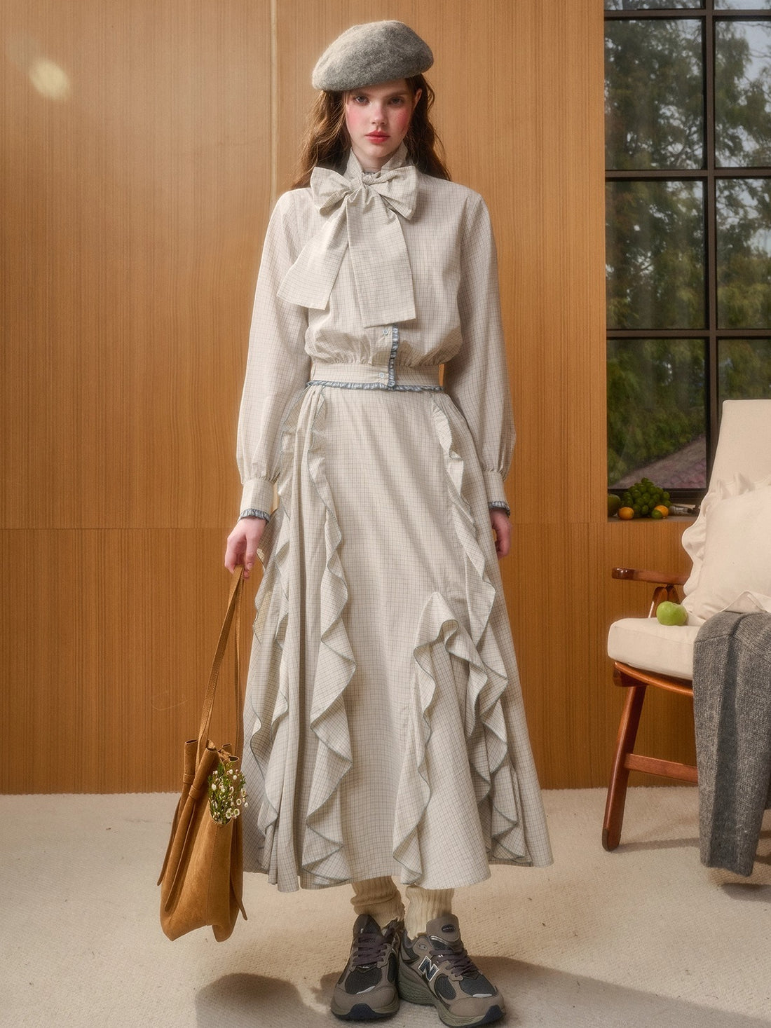 Organic Cotton Gingham Blouse Set