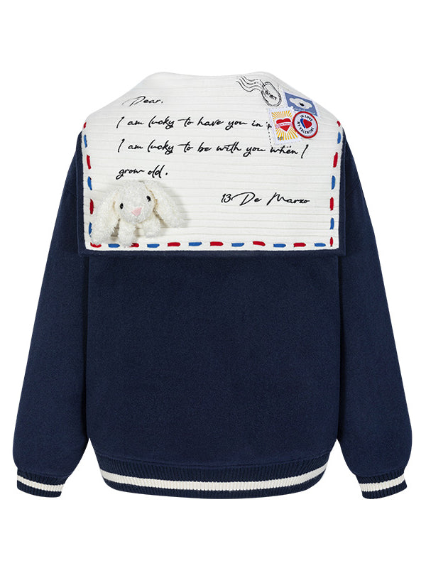 Love Letter Tweed Baseball Jacket