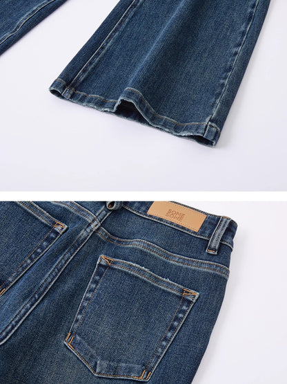 High-Rise Stretch Flared Denim Pants