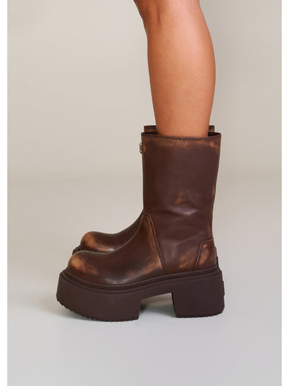 Compass Mode Leather Riding Boots Snow Mountain - CHINASQUAD