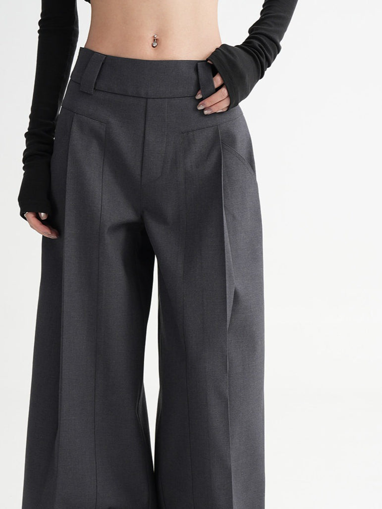 Relaxed Wide-Leg Tailored Trousers