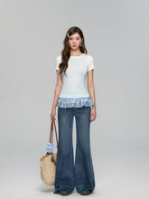 Two-piece Ruffled Bottoming Top - CHINASQUAD