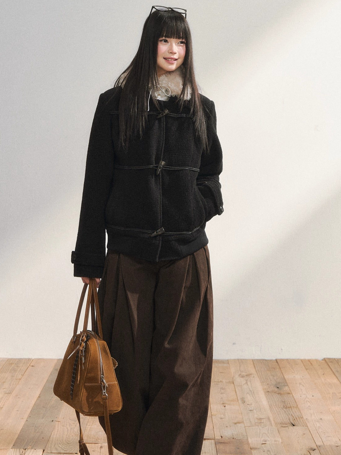 Original Design Black Duffle Wool Jacket