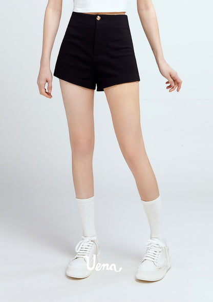 Black High-Waisted Casual Shorts - CHINASQUAD