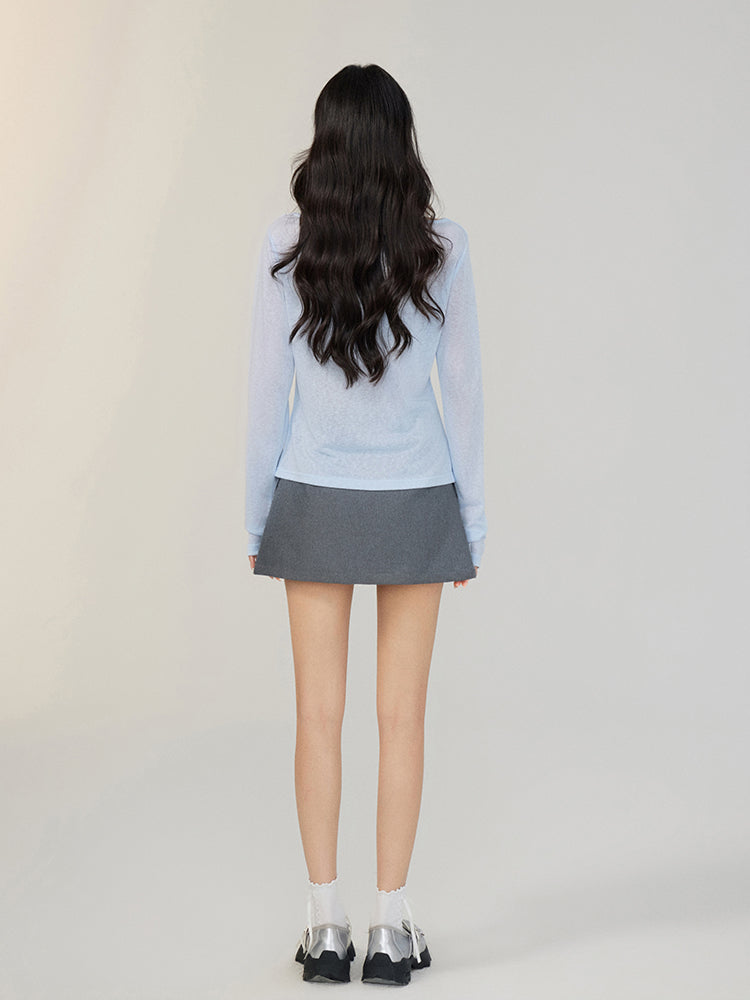 Pile Collar Lace Fake Two-piece Sunscreen T-shirt