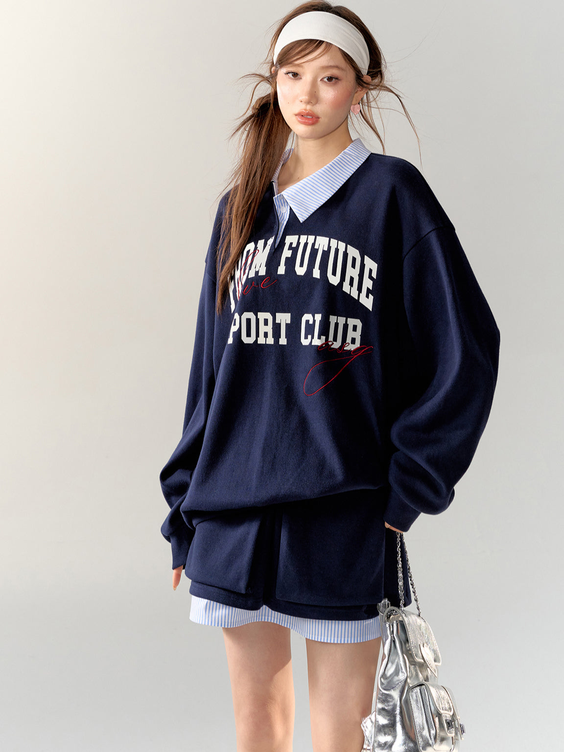 American College Style Sports Sweatshirt