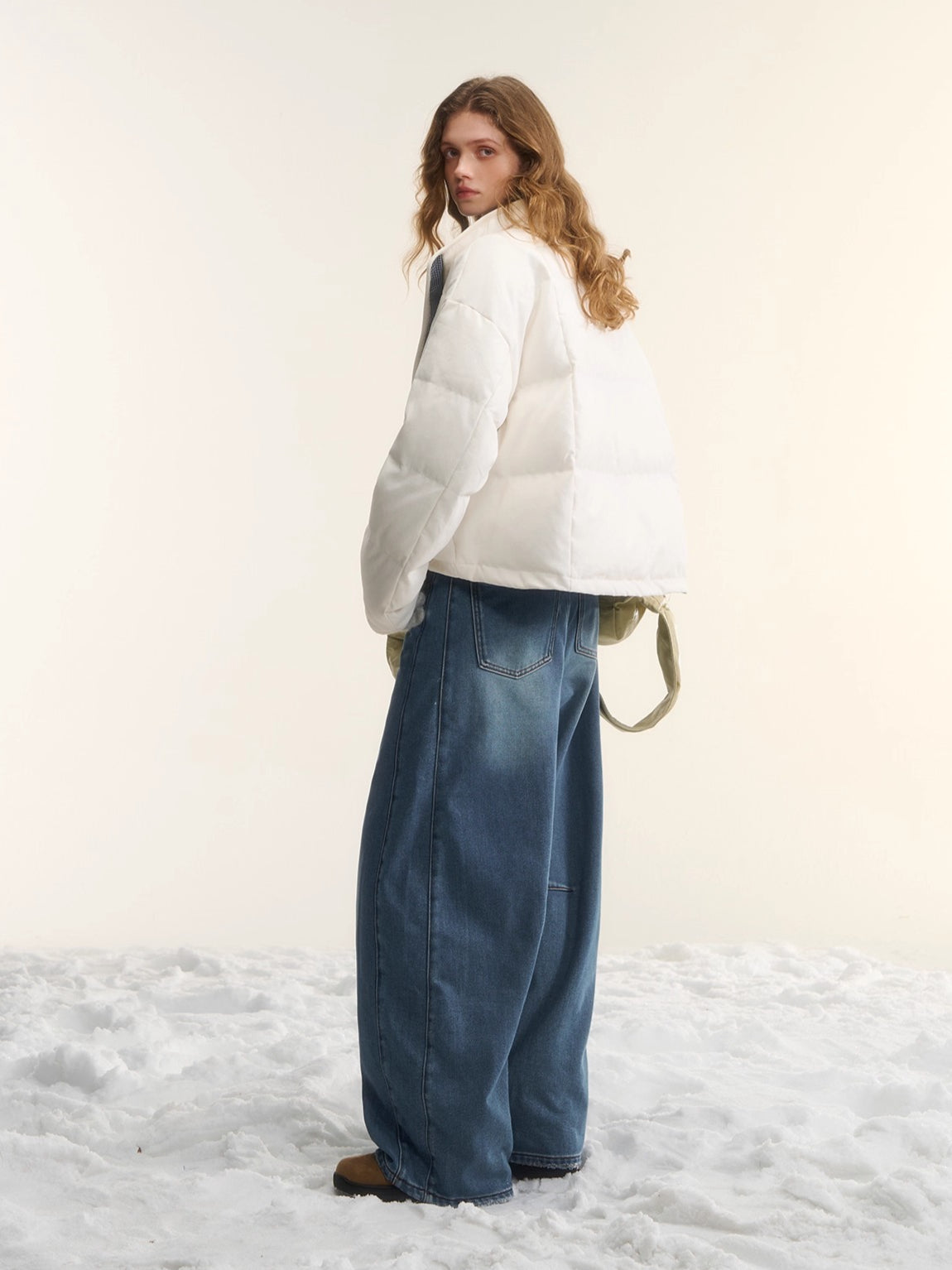 Reversible Checkered Short Down Jacket