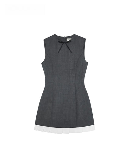 Ruffled Wool-Blend Sleeveless A-Line Dress - CHINASQUAD