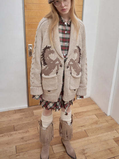 Pointed-Toe Studded Tassel Martin Boots