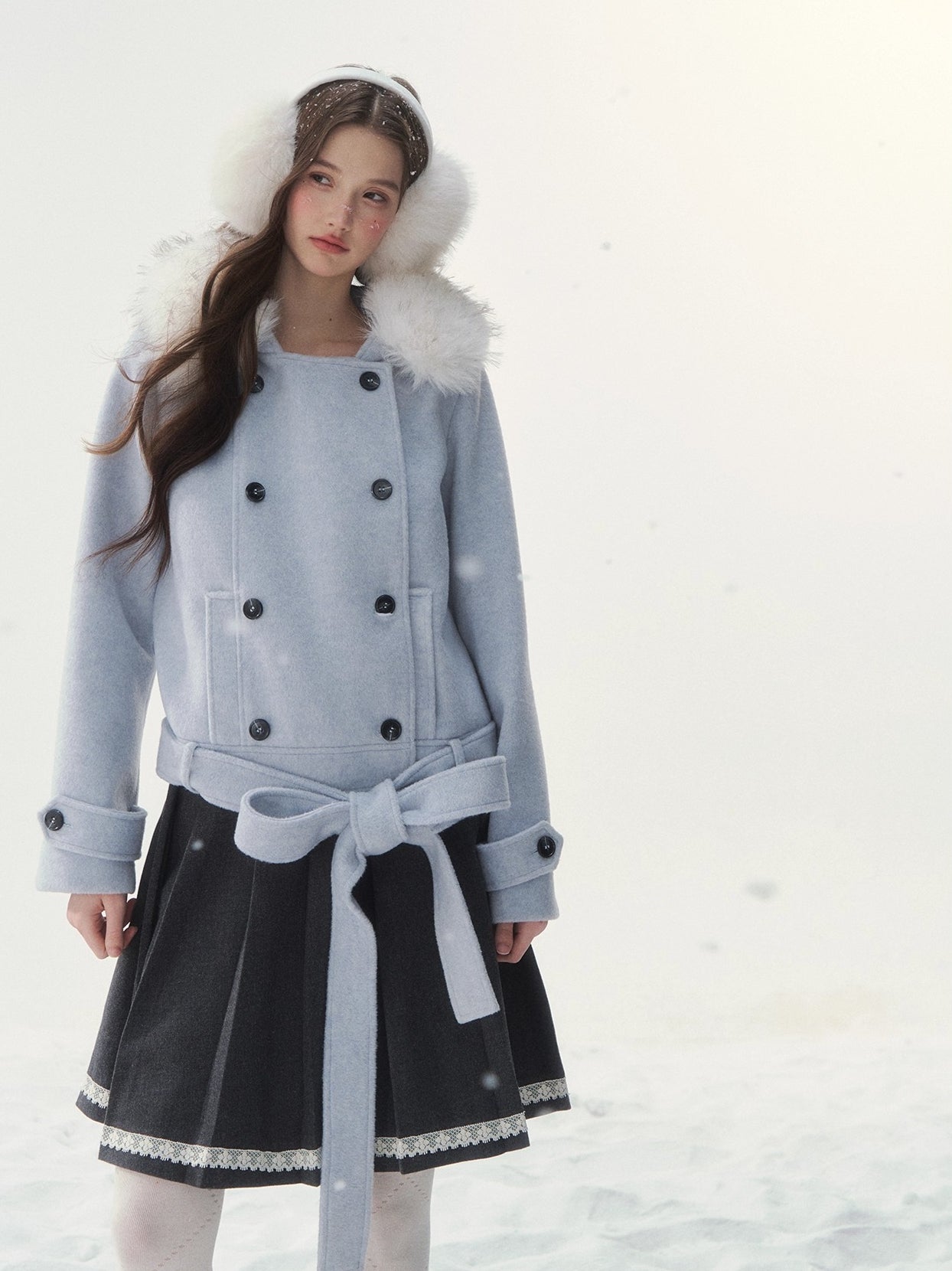 Vintage Double-Breasted Wool-Blend Jacket