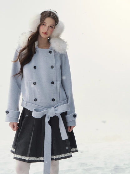 Vintage Double-Breasted Wool-Blend Jacket