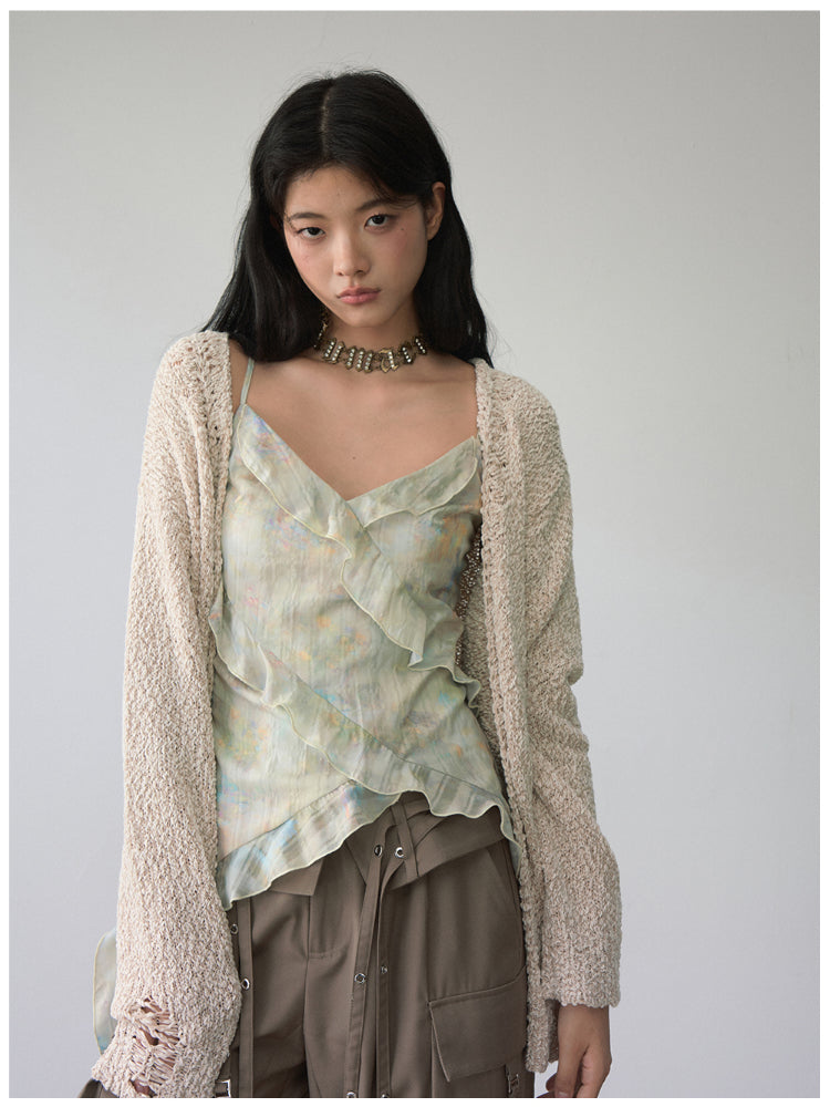 Loose Ripped Cardigan - CHINASQUAD
