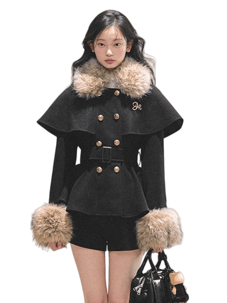 Two-Piece Winter Jacket &amp; Mini Skirt Set