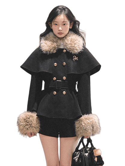 Two-Piece Winter Jacket &amp; Mini Skirt Set
