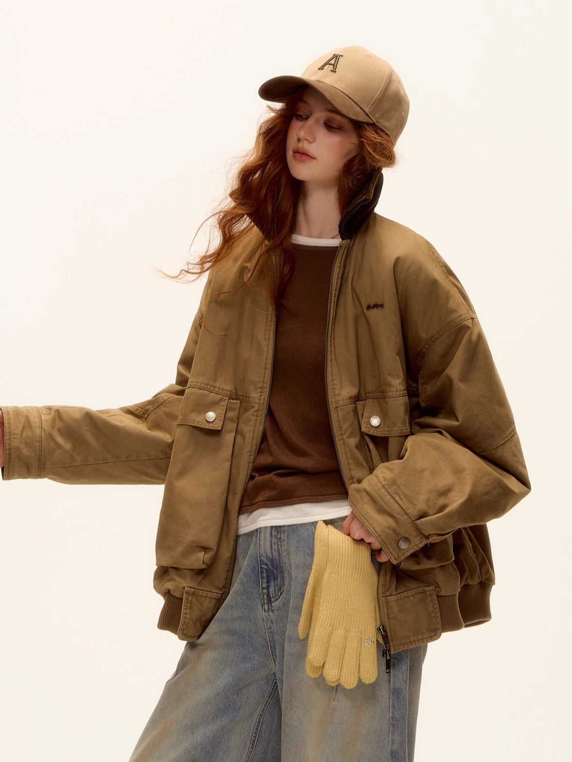 Asgony Retro Contrast Lettering Baseball Cap