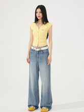 V-neck Pleated Knitted Top - CHINASQUAD