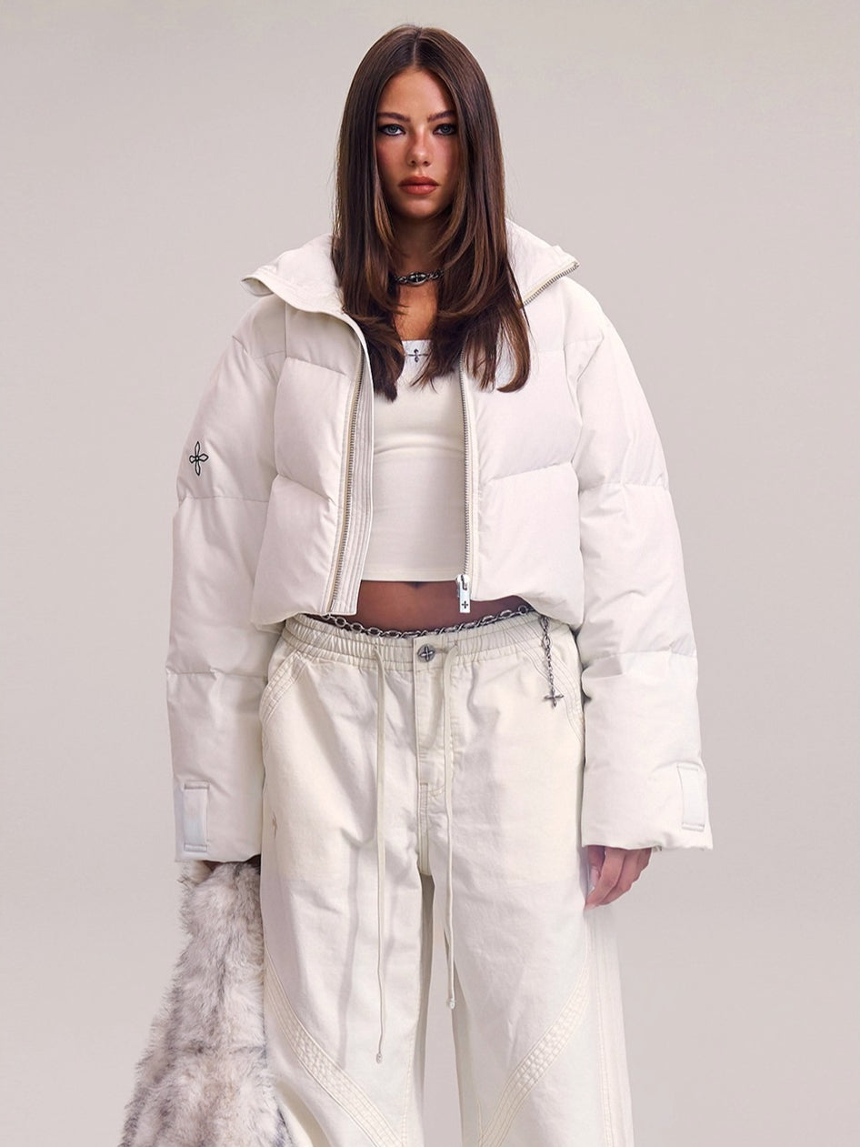 Sculpted Cross Cropped Down Jacket