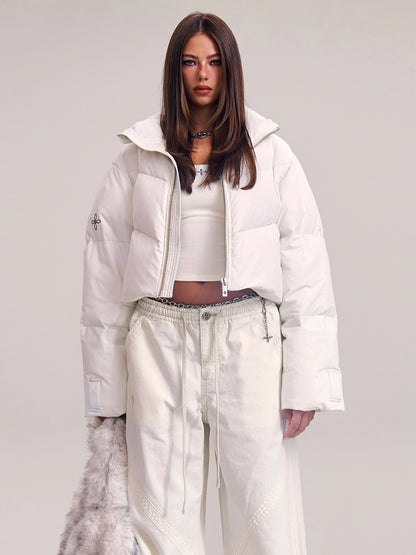 Sculpted Cross Cropped Down Jacket